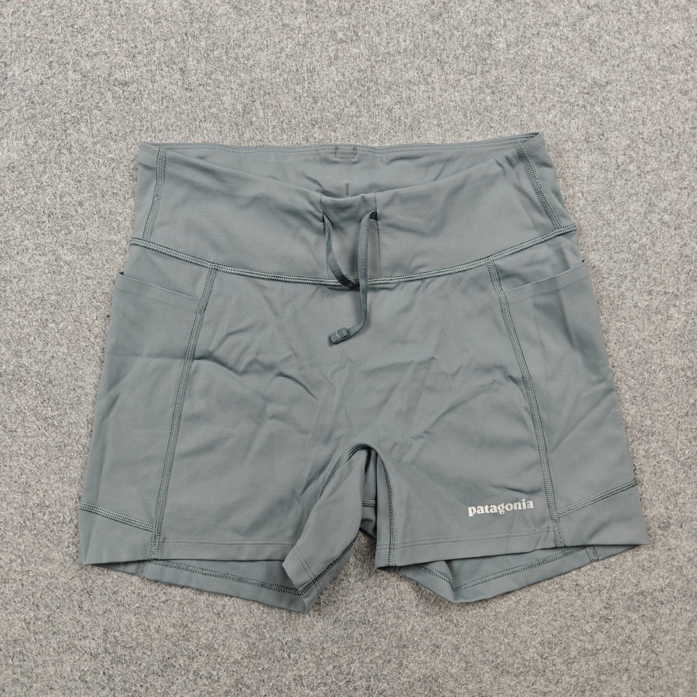 Patagonia Shorts Womens Small Gray Biker High Rise 3.5in Inseam Pockets